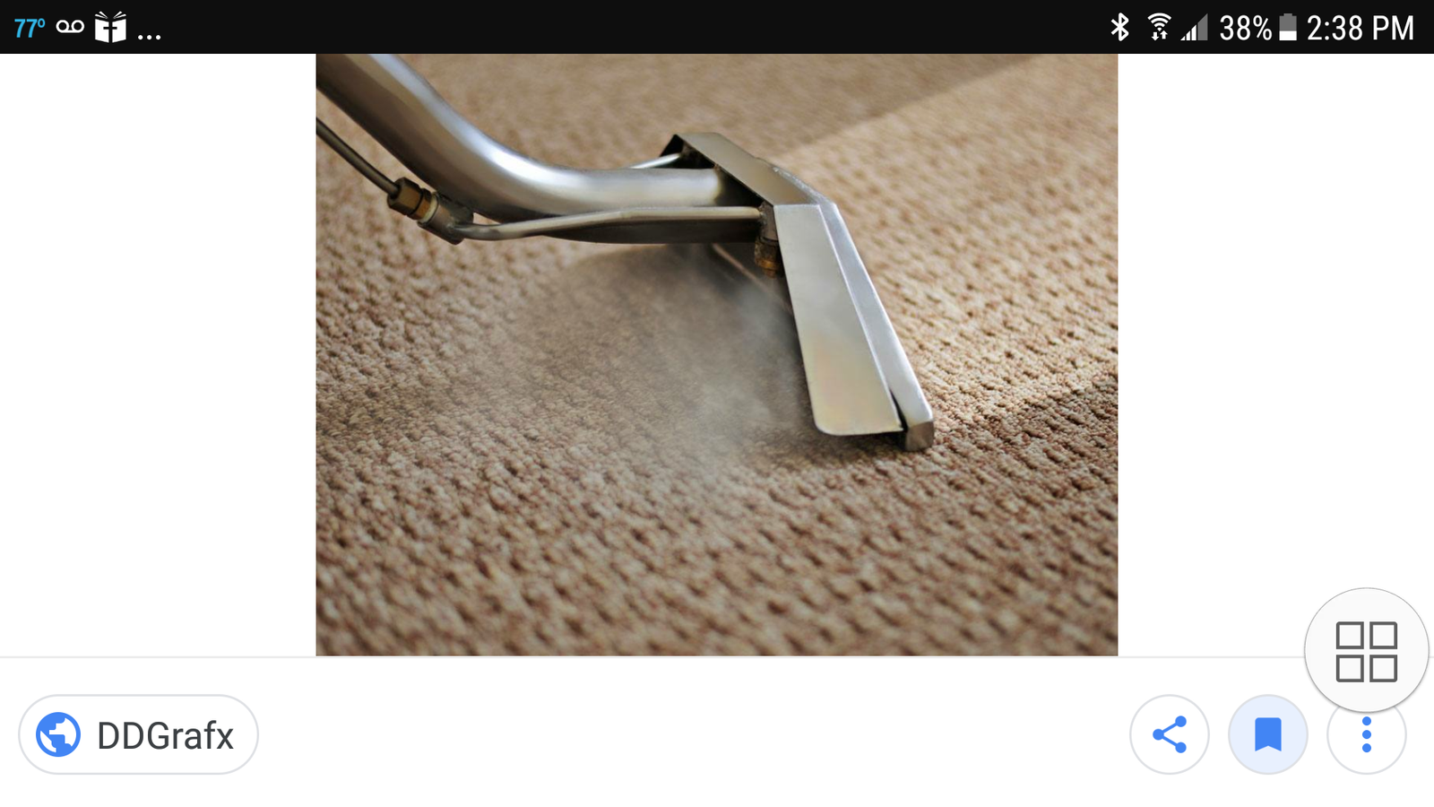 Wand steam cleaning carpet